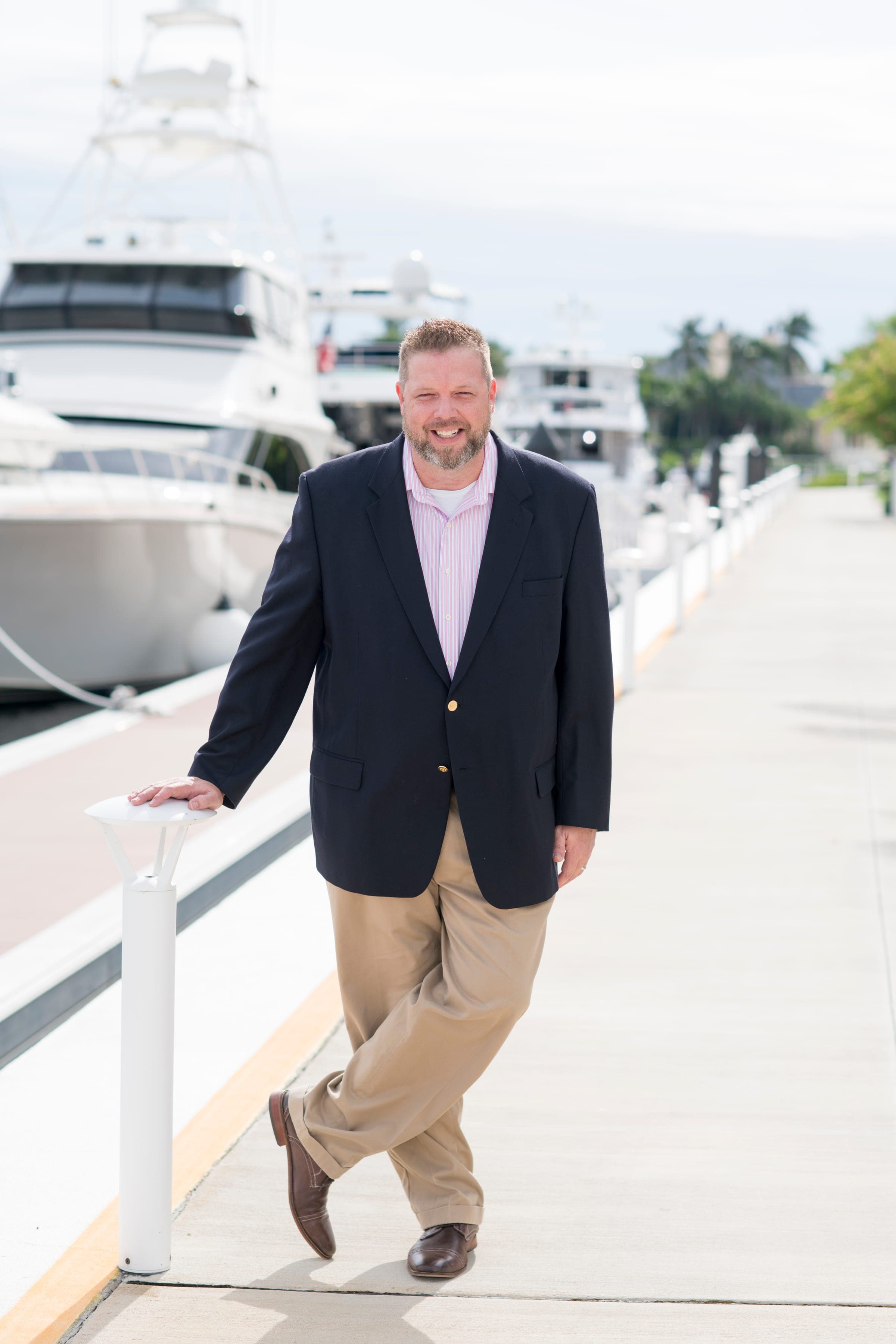 Hoadley Construction principal at a marina build site